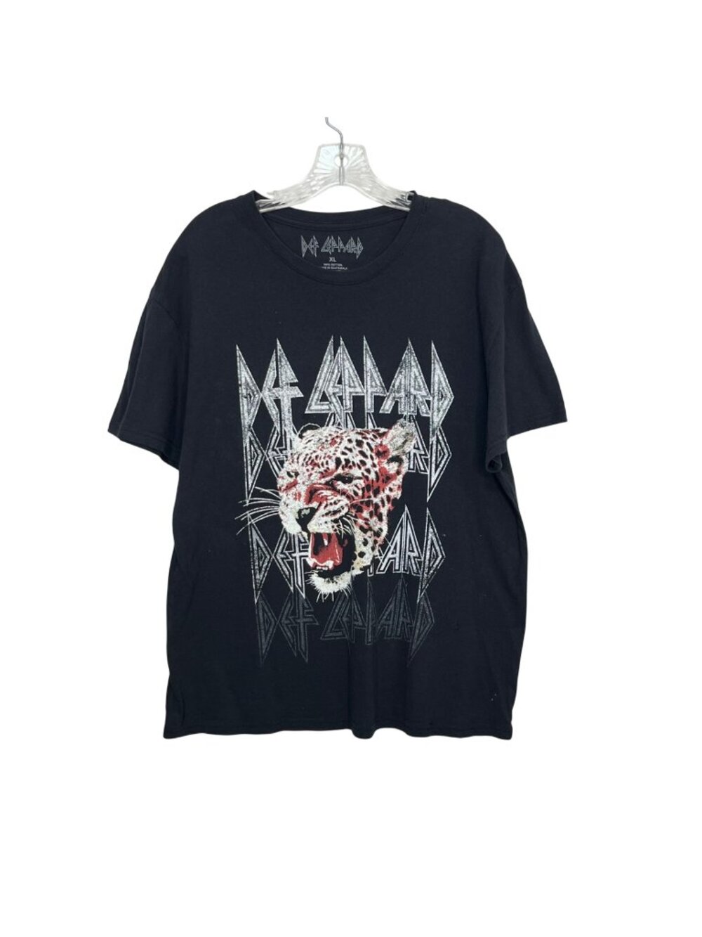 Def Leppard Graphic Band Tee Tshirt Size XL Black Leopard Design